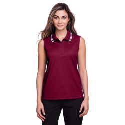 Devon  Jones Women's CrownLux Performance Plaited Tipped Sleeveless Polo