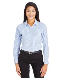 Devon  Jones Women's CrownLux Performance Micro Windowpane Woven Dress Shirt