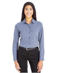 Devon  Jones Women's CrownLux Performance Tonal Mini Check Woven Dress Shirt