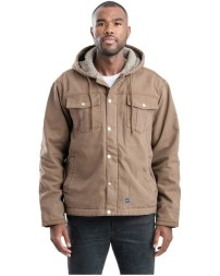 Berne Apparel Men's Vintage Washed Sherpa-Lined Hooded Jacket
