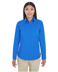 Devon  Jones Women's Perfect Fit Half-Placket Tunic Dress Shirt