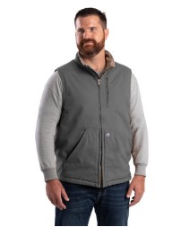 Berne Apparel Men's Heartland Sherpa-Lined Washed Duck Vest