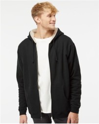 Independent Trading Co Sherpa-Lined Full-Zip Hooded Sweatshirt