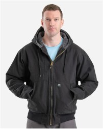 Berne Apparel Men's Highland Flex180 Washed Duck Hooded Work Jacket