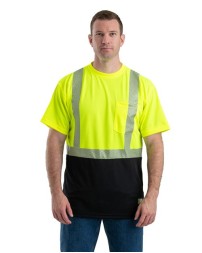 Berne Apparel Unisex Hi-Vis Class 2 Color Blocked Pocket T-Shirt