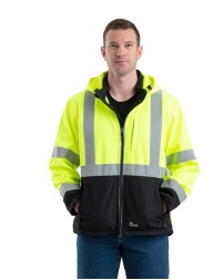 Berne Apparel Men's Hi-Vis Class 3 Hooded Soft Shell Jacket