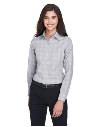 Devon  Jones Women's Crown Collection Glen Plaid Woven Dress Shirt