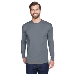 UltraClub Men's Cool  Dry Sport Long Sleeve Performance Interlock T-Shirt