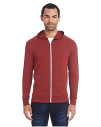 Threadfast Apparel Triblend Full-Zip Lightweight Hooded Sweatshirt