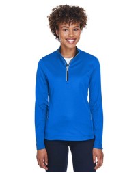 UltraClub Women's Cool  Dry Sport Quarter-Zip Pullover