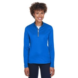 UltraClub Women's Cool  Dry Sport Quarter-Zip Pullover