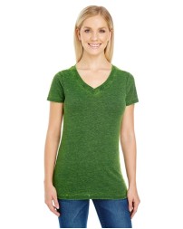 Threadfast Apparel Women's Cross Dye V-Neck T-Shirt