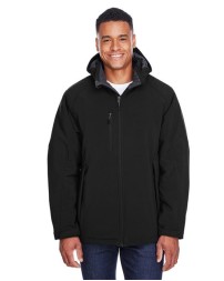 North End Men's Glacier Insulated Three-Layer Fleece Soft Shell Hood Jacket with Detachable Hood