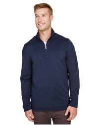 UltraClub Men's Coastal Pique Fleece Quarter-Zip Pullover