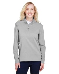 UltraClub Women's Coastal Pique Fleece Quarter-Zip