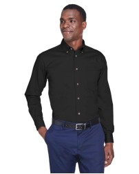 Harriton Men's Tall Easy Blend Long Sleeve Twill Dress Shirt