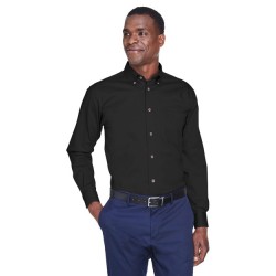 Harriton Men's Tall Easy Blend Long Sleeve Twill Dress Shirt