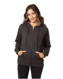 Econscious Women's Heathered Full-Zip Hooded Sweatshirt