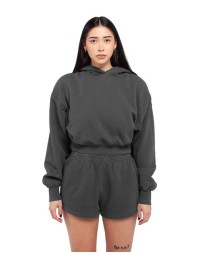 Shaka Wear Women's Garment-Dye Crop Hooded Sweatshirt