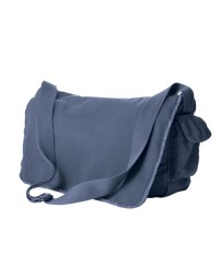 Authentic Pigment Pigment-Dyed Raw Edge Messenger Bag