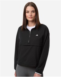 Adidas A1012 Women's Go-To Quarter-Zip Jacket – 4.6 oz. 90/10 Recycled Polyester/Elastane DWR Plain Weave Half-Zip | XS–2XL