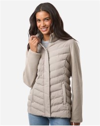 Weatherproof W26719 Women's Mixed Media Chevron Jacket – Women's Polyester Shell with Stretch Knit Sleeves and Collar | M–2XL