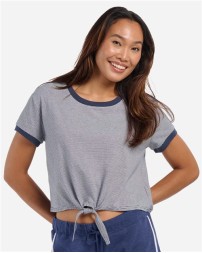 Boxercraft Women's Striped Tie Front T-Shirt
