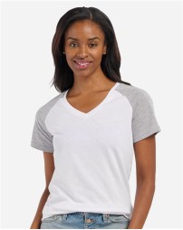 Boxercraft Women's Colorblocked V-Neck T-Shirt