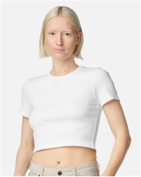 American Apparel Women's Baby Rib Cropped Tee