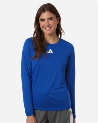 Adidas AT105 Women's Pregame Long Sleeve T-Shirt – Women's Recycled Polyester Long Sleeve Tee | XS–2XL