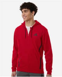 Adidas Men's Game  Go Fleece Full-Zip Hooded Sweatshirt