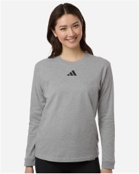 Adidas AT109 Women's Fresh Long Sleeve T-Shirt – 5.3 oz. 100% Cotton | Regular Fit | GOTS Certified