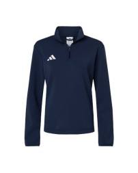 Adidas AT401 Women's 3-Stripes Quarter-Zip Pullover – 7.2 oz. 48/44/8 Modal/Recycled Polyester/Elastane