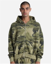Shaka Wear SHGCZ Unisex Garment-Dyed Cropped Full-Zip Hoodie – 100% Cotton Garment-Dyed Crop Sweatshirt | S–3XL