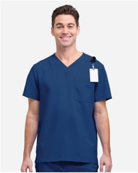 Hanes HMB000 Men's V-Neck 1 Pocket Scrub Top – 4.5 oz. 100% Polyester Cool Comfort® | S–5XL