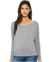 BELLA  CANVAS Womens Flowy Off Shoulder Long Sleeve Tee
