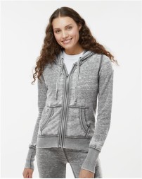 J America Women's Zen Fleece Full-Zip Hooded Sweatshirt