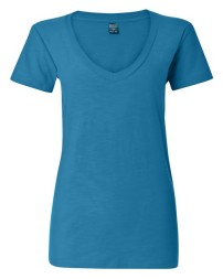 J America Women's V-Neck Slub T-Shirt