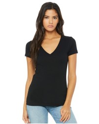 BELLA  CANVAS Womens Jersey Deep V-Neck Tee