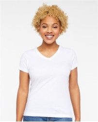 LAT Women's Fine Jersey V-Neck Tee