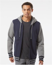 Independent Trading Co Heavyweight Varsity Full-Zip Hooded Sweatshirt