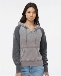 J America Women's Zen Fleece Raglan Hooded Sweatshirt