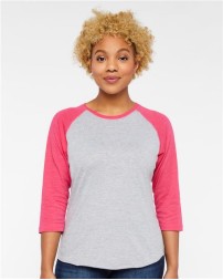 LAT Women's Baseball Fine Jersey Three-Quarter Sleeve Tee