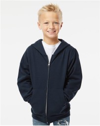 Independent Trading Co Youth Midweight Full-Zip Hooded Sweatshirt