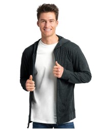 Next Level Sueded Long Sleeve Hooded Full Zip T-Shirt