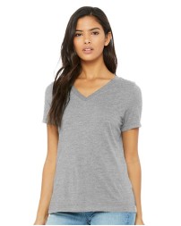 BELLA  CANVAS Women's Relaxed Heather CVC V-Neck Tee