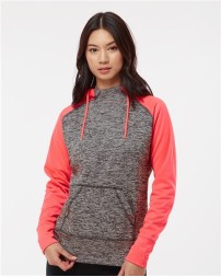 J America Womens Colorblocked Cosmic Fleece Hooded Sweatshirt