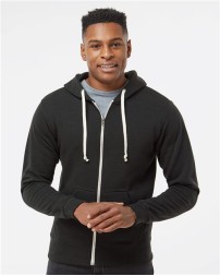 J America Triblend Full-Zip Hooded Sweatshirt