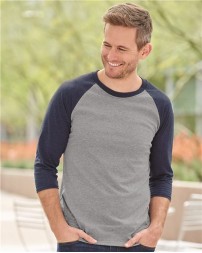 JERZEES Triblend Three-Quarter Raglan Baseball T-Shirt