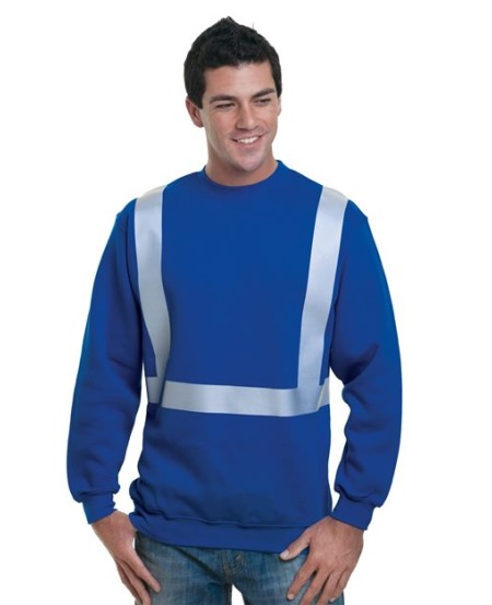 Bayside 3792 USA-Made Hi-Visibility Crewneck Sweatshirt – Unisex 9.5 oz. 80/20 Cotton/Poly Hi-Vis Crew Fleece | S–4XL